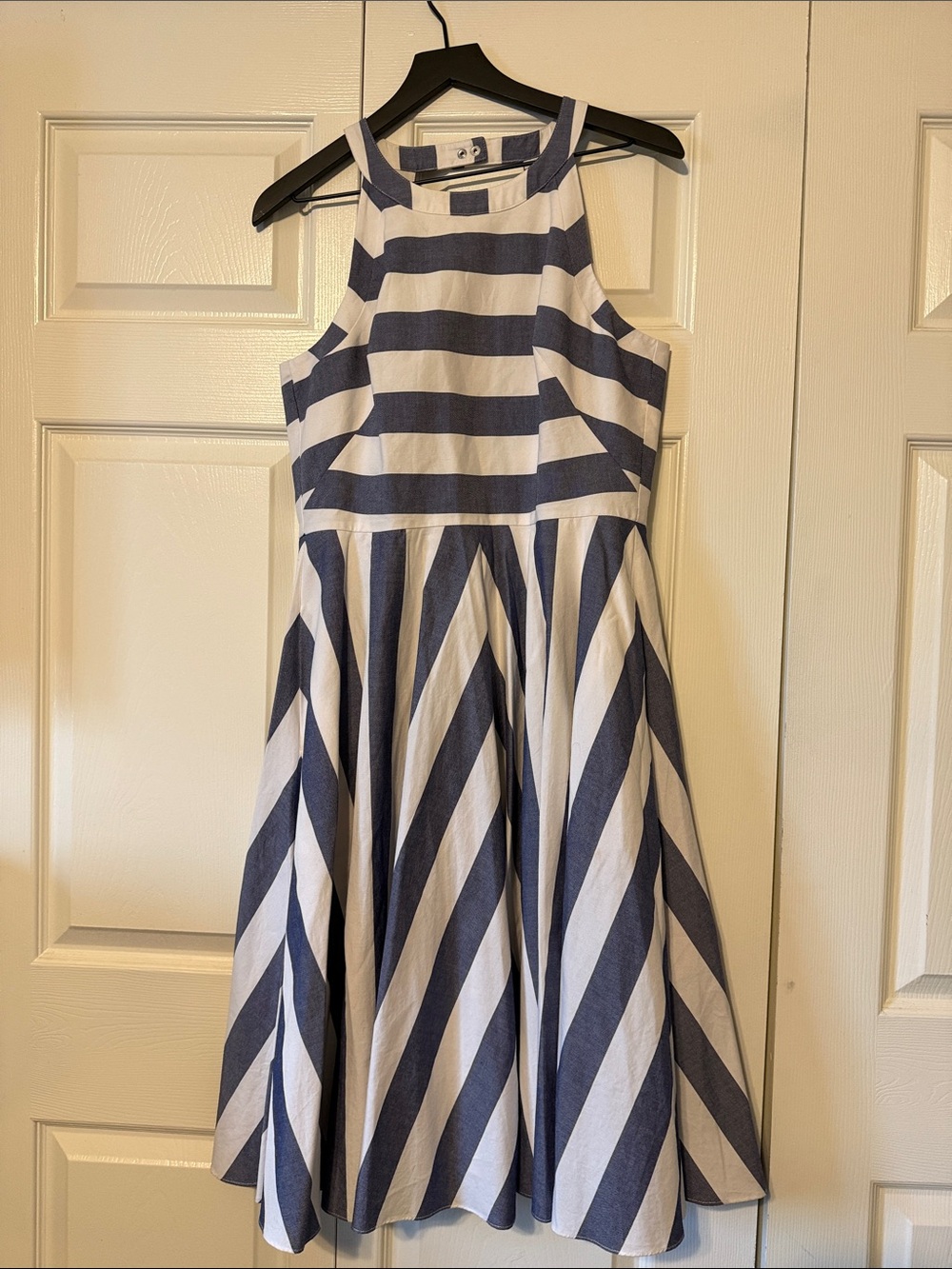 Nautical Navy and White Striped Halter Dress